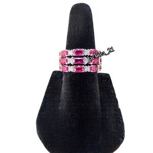 💙❤️ Elegant Pink and Silver Ring Size 5